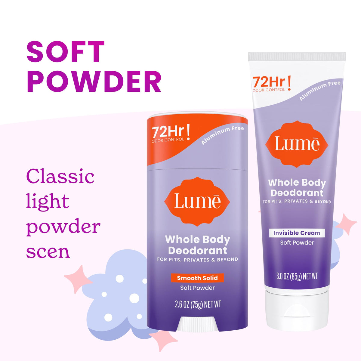 Close-up of Lume label and ingredients, highlighting aluminum‑free, baking soda‑free safety