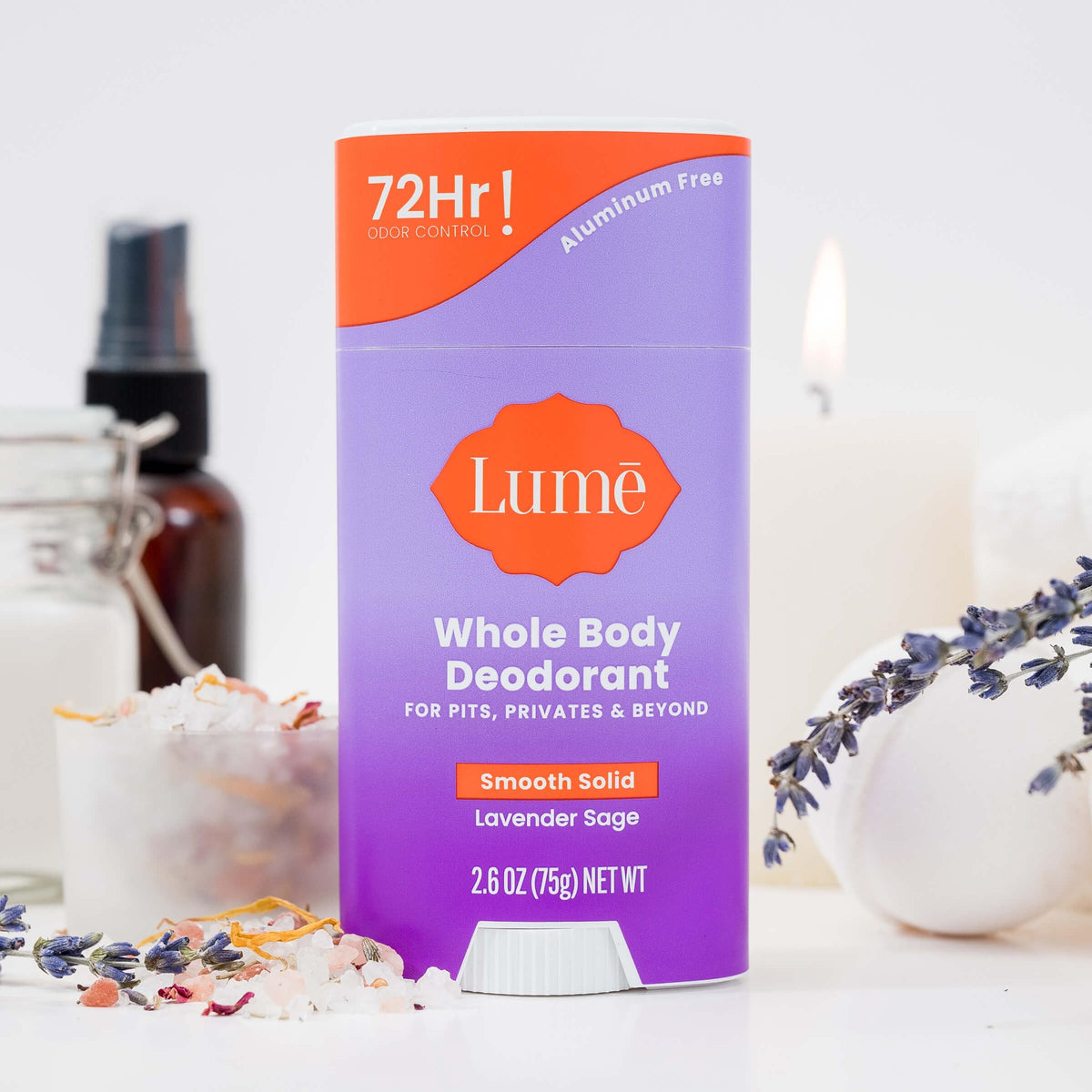 Lume stick on bathroom vanity evoking daily routine freshness and easy access