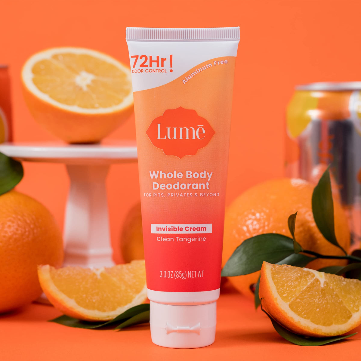 Lume on bathroom vanity lifestyle setting implying daily routine freshness benefit
