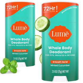 Lume front view of Minted Cucumber stick showing compact packaging and convenience