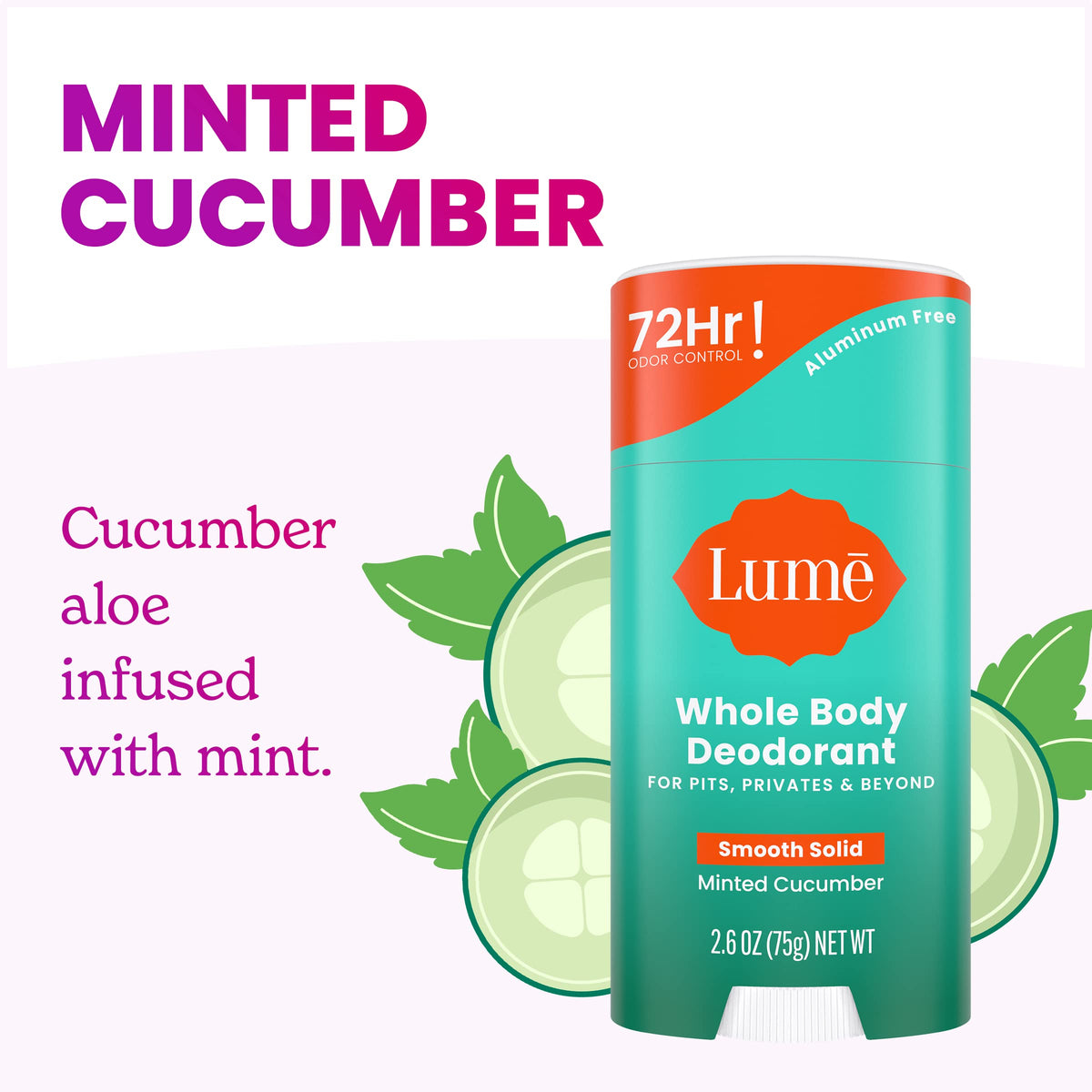 Lume label detail showing ingredient and safety icons for skin-friendly reassurance