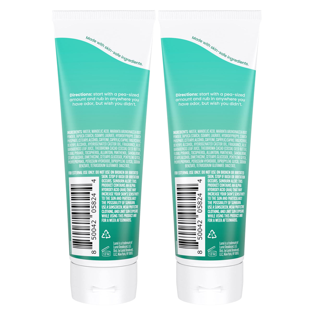 Lume Minted Cucumber tube close-up highlighting texture and scent