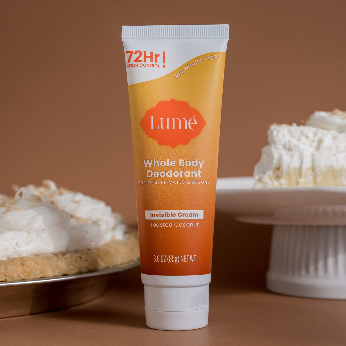 Lume tube on bathroom counter in lifestyle scene conveying everyday convenience
