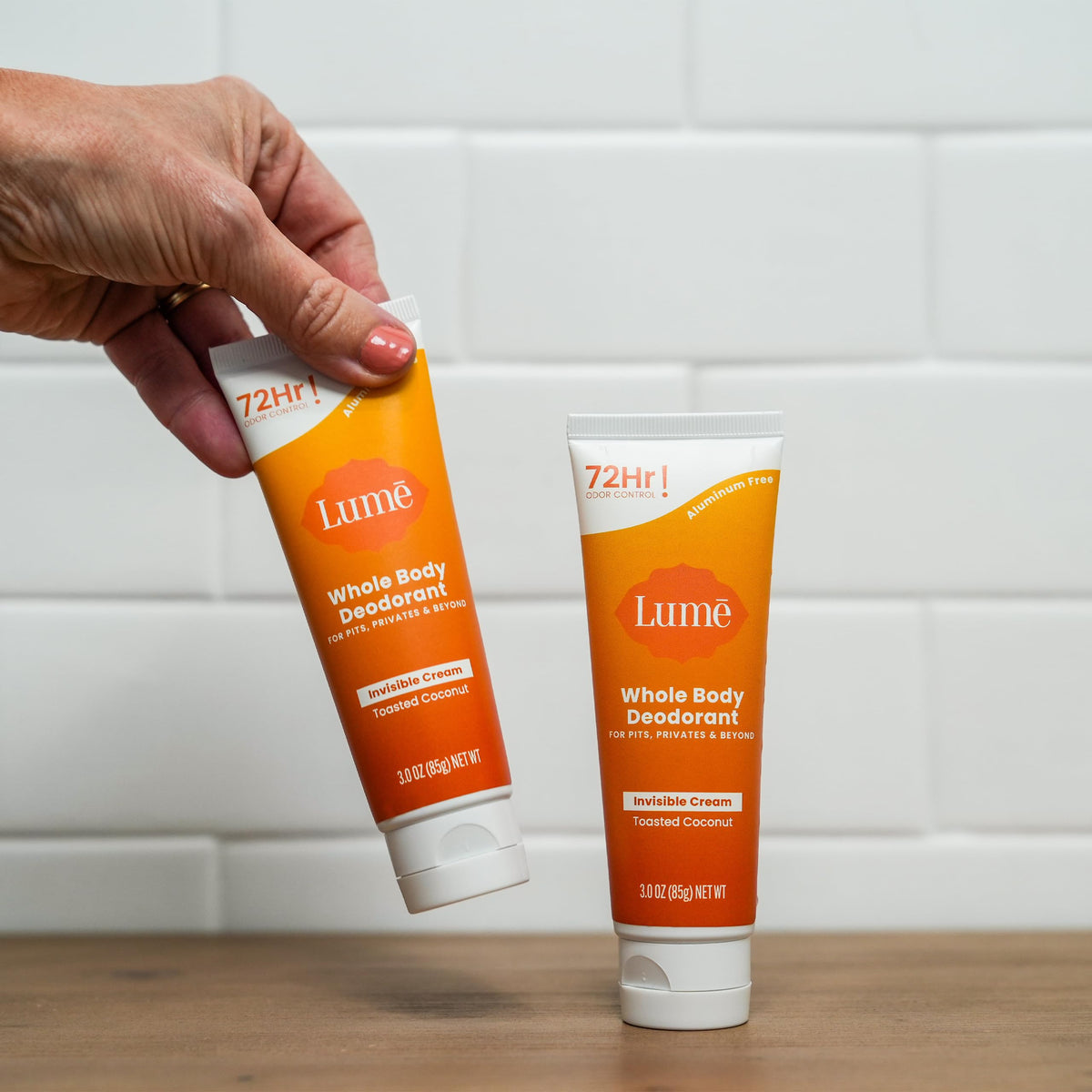 Lume scent visual with coconut and vanilla representing warm fragrance benefit