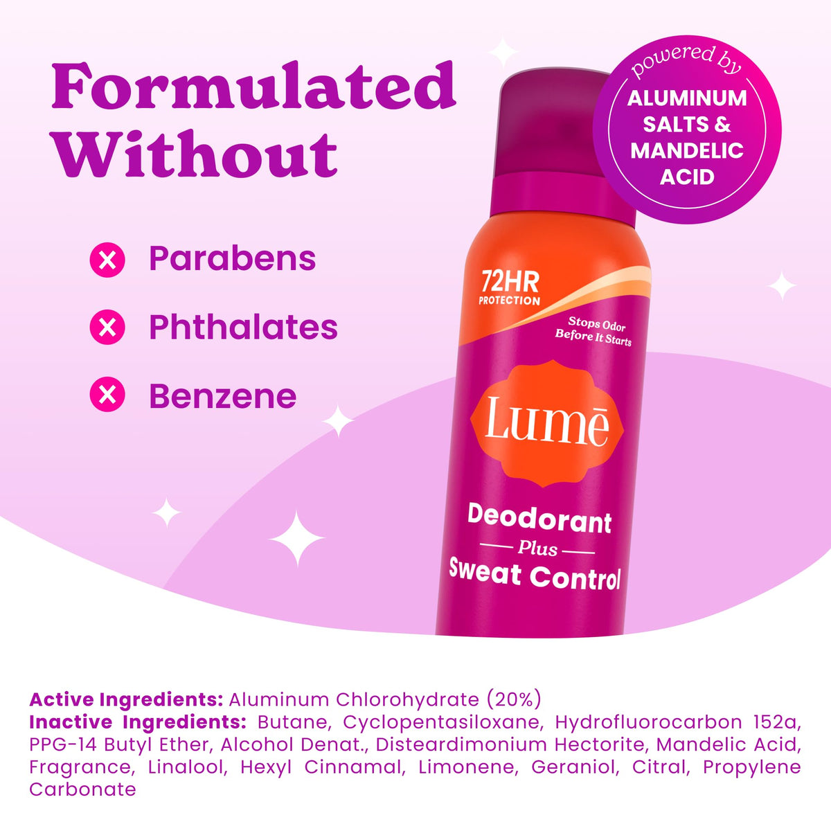Lume can held next to hand showing compact travel‑friendly size
