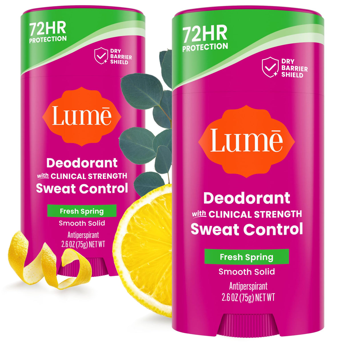 Lume Smooth Solid front packaging showing Fresh Spring scent and benefits