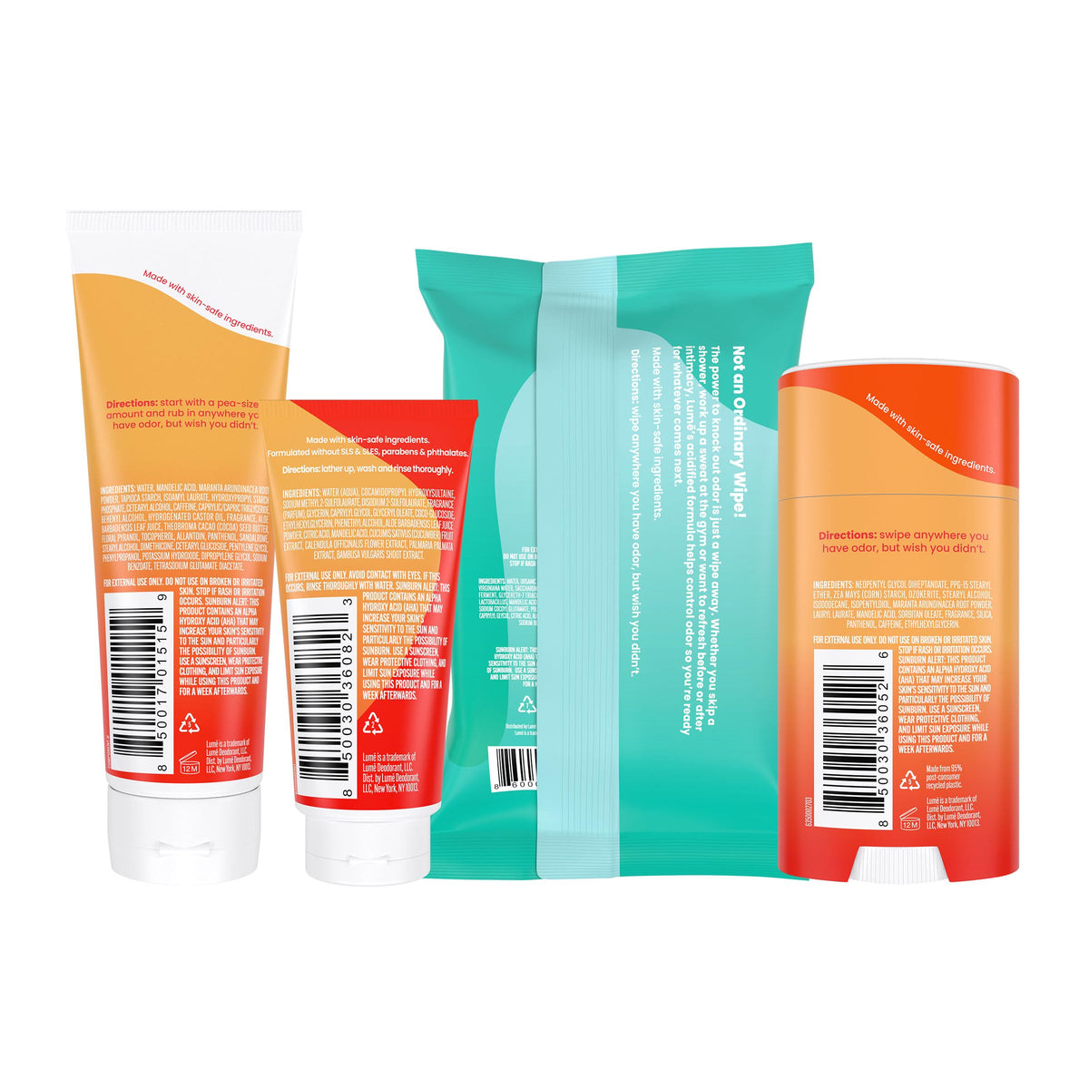 Lume smooth solid stick close-up texture for smooth, targeted odor protection