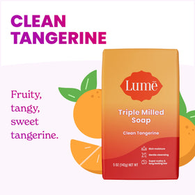 Lume soap creating creamy lather that moisturizes skin during cleansing