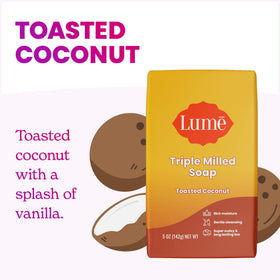 Lume soap lather in hand demonstrating rich foam and moisturize benefit