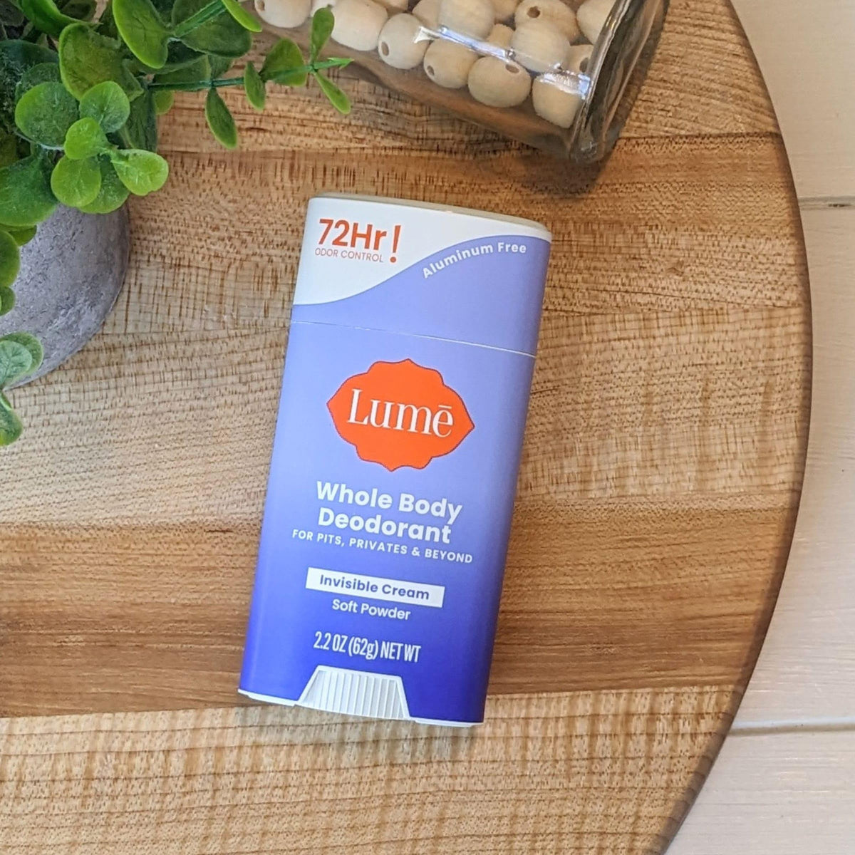 Lume stick on bathroom counter in lifestyle shot for daily routine benefit