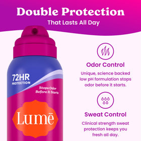 Lume soft powder scent bottle top displaying spray cap detail