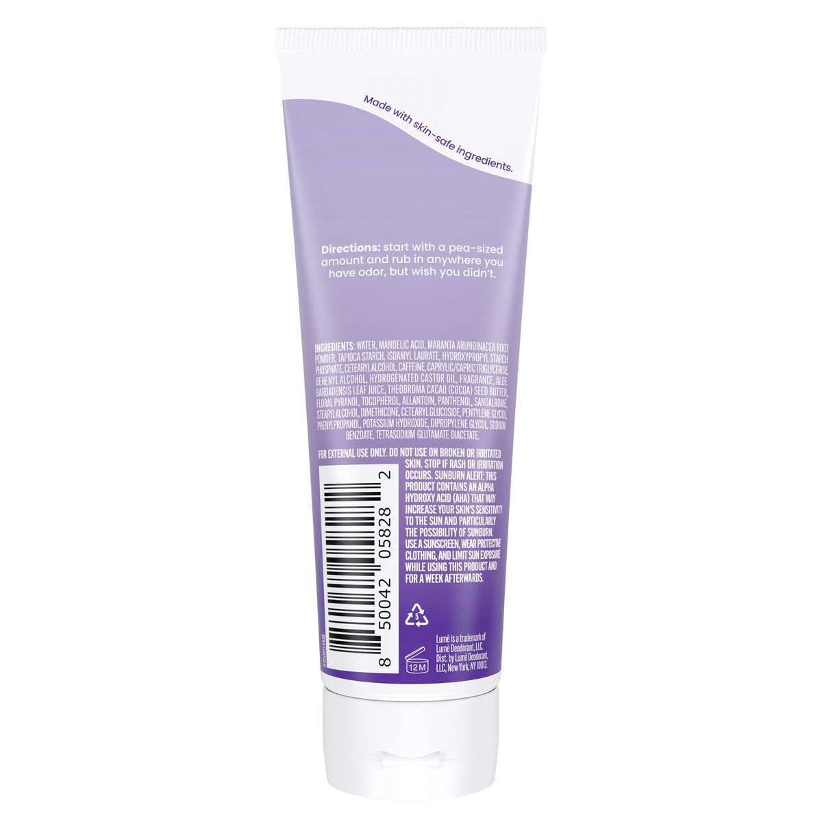 Lume cream texture close-up demonstrating smooth lotion-like application benefit