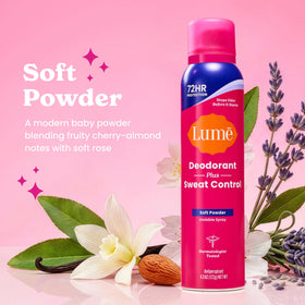 Lume spray side label closeup highlighting ingredient claims and benefits