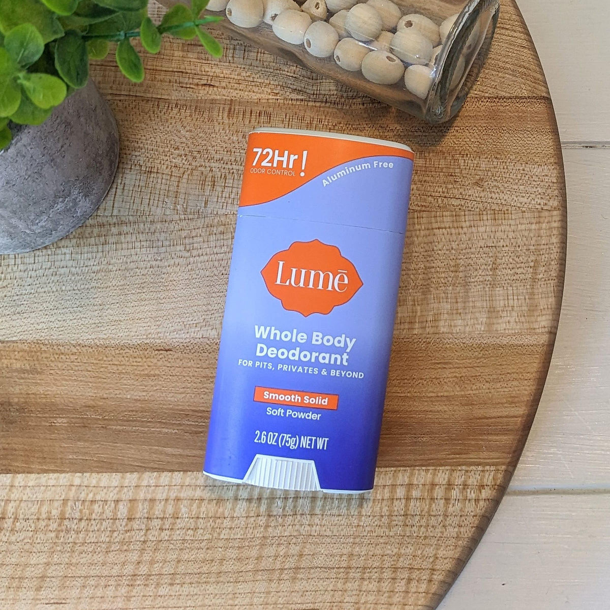 Lume stick used on intimate area showing gentle odor protection
