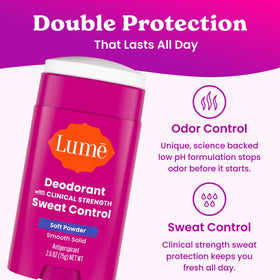 Lume stick held in hand to show scale and convenient travel-ready size