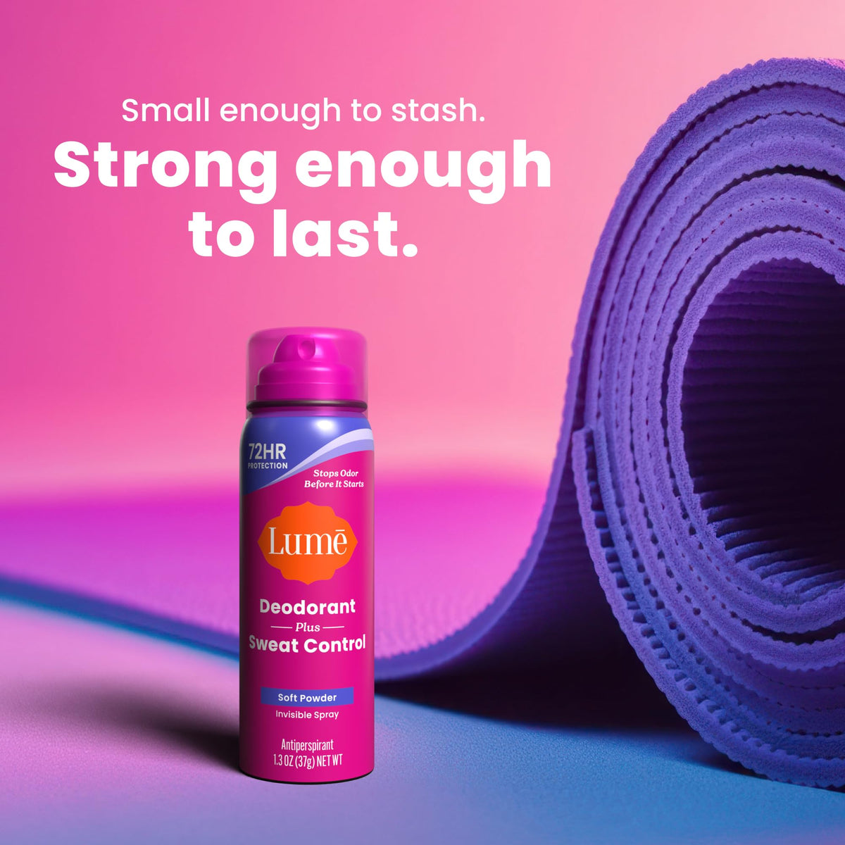 Lume sprays inside travel pouch ready for trips and quick touchups