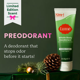 Lume tube open with cream dispensed showing easy controlled application benefit