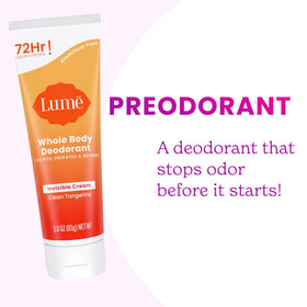 Lume applied underarm illustrating invisible finish and no white marks