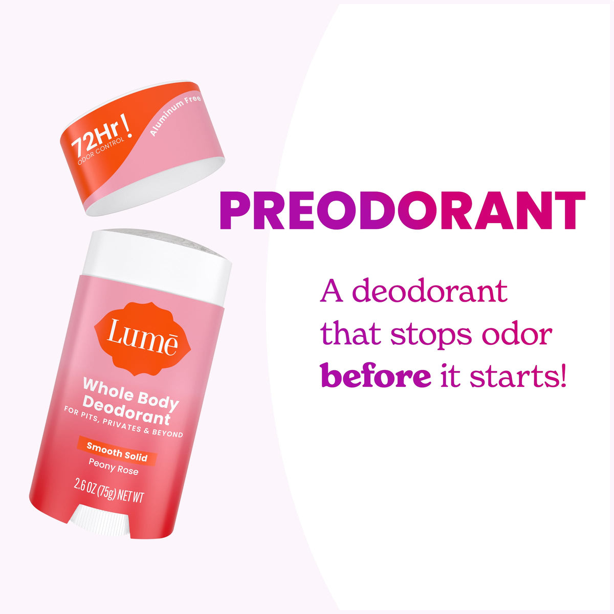 Using Lume on feet demonstrating odor control in hard-to-reach areas for all-over freshness