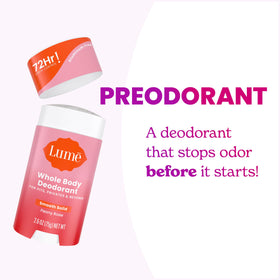 Using Lume on feet demonstrating odor control in hard-to-reach areas for all-over freshness