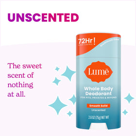 Applying Lume to feet showing targeted odor control and freshness