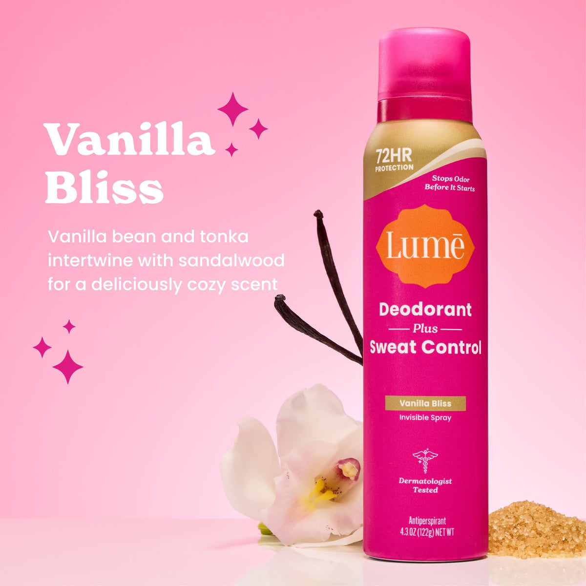 Lume label close-up highlighting Vanilla Bliss notes and easy identification