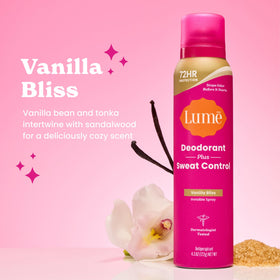 Lume label close-up highlighting Vanilla Bliss notes and easy identification