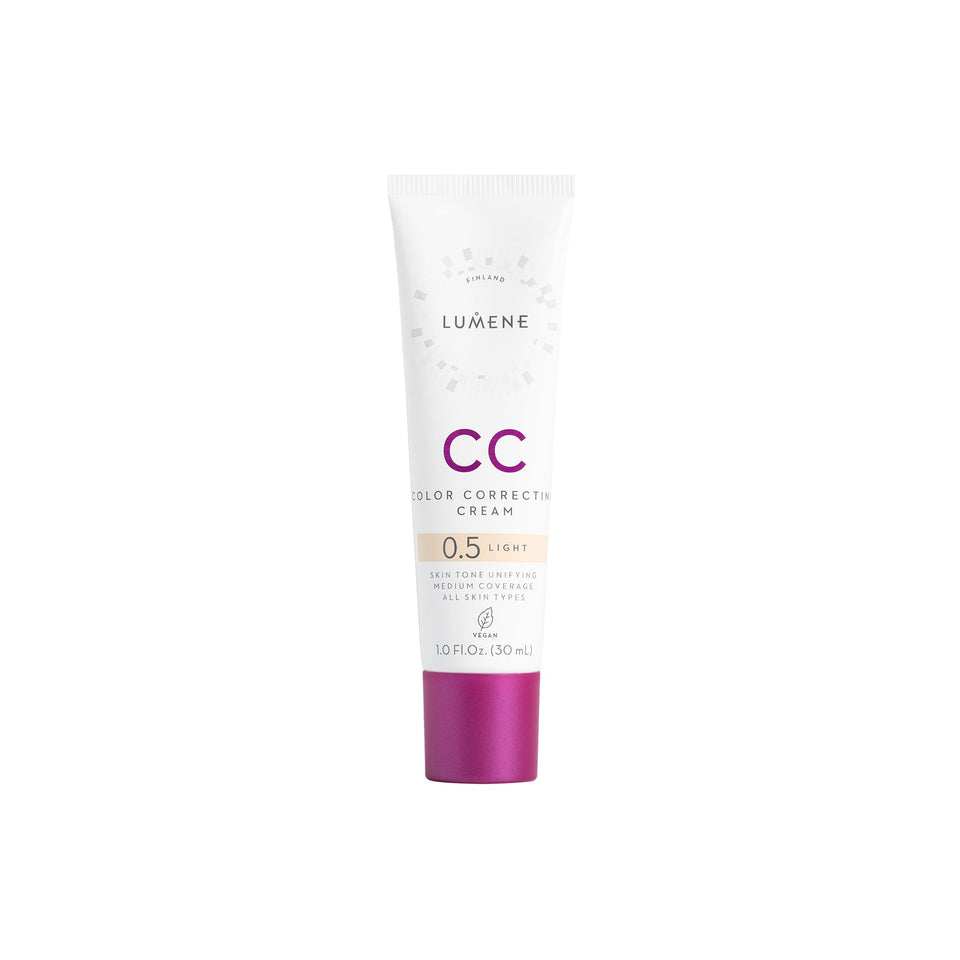 Lumene front packaging showing tube and light shade with hygienic pump benefit