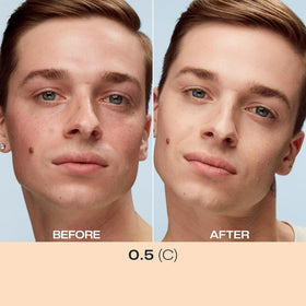 Lumene swatches on skin illustrating medium coverage and color-correcting benefit