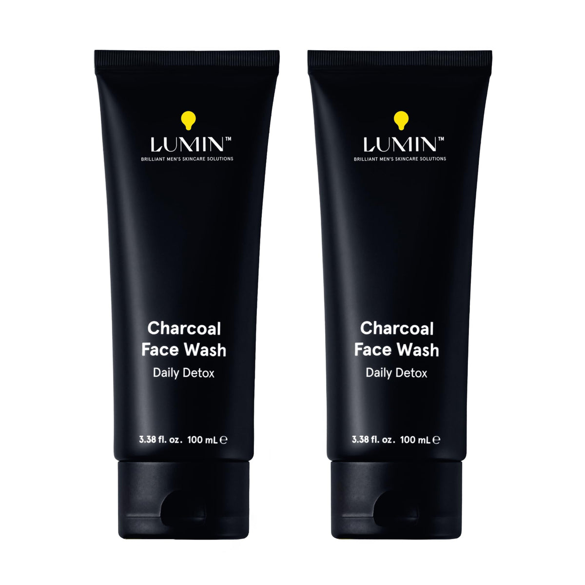 Lumin charcoal face wash front packaging showing clean design and volume