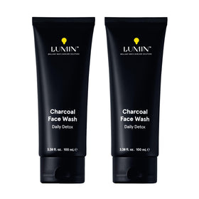Lumin charcoal face wash front packaging showing clean design and volume