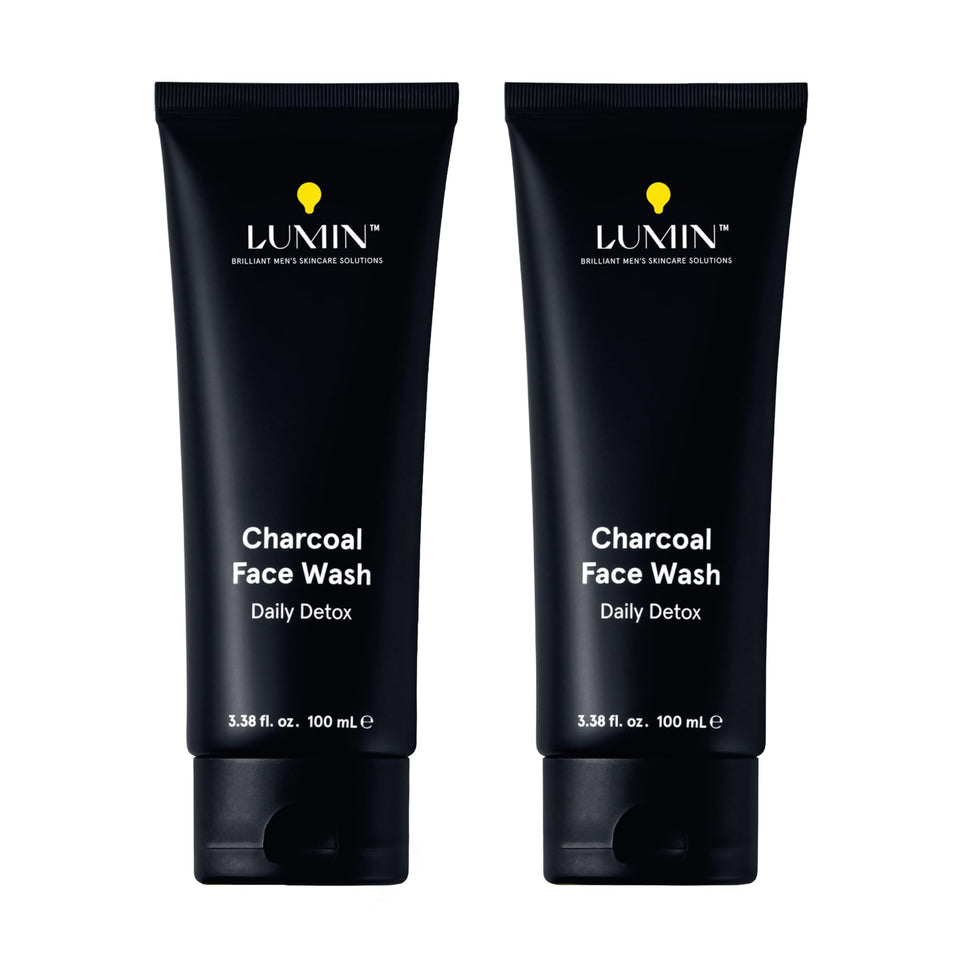 Lumin charcoal face wash front packaging showing clean design and volume