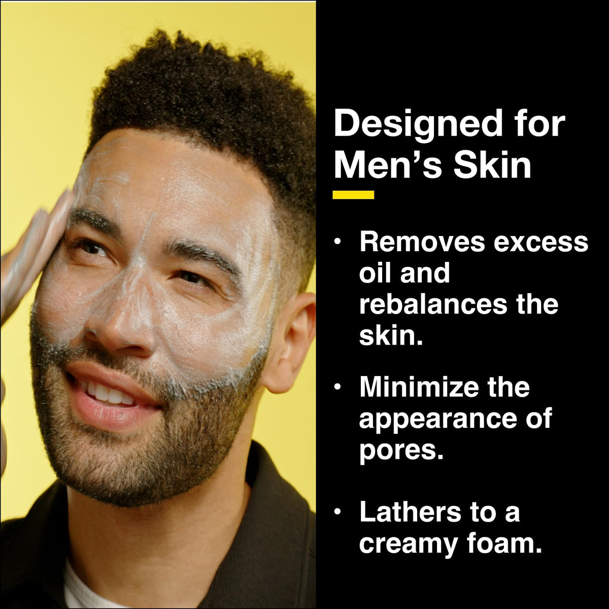 Lumin charcoal cleanser texture close-up illustrating deep-clean feel and clarity