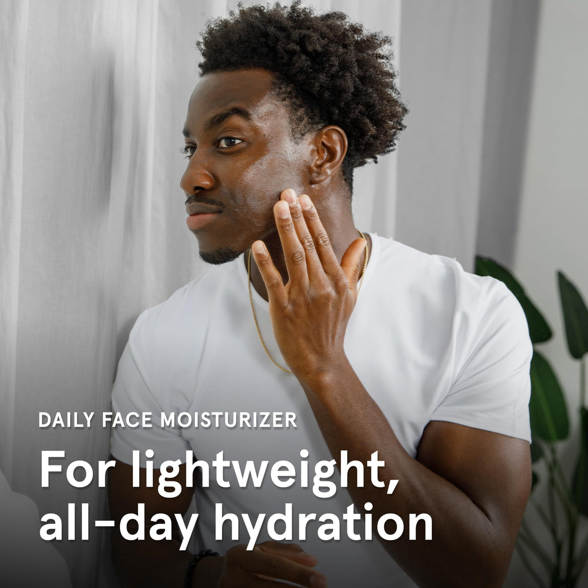 Lumin moisturizer applied on bearded face showing smooth, non-greasy result