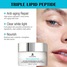 LuminaSkin cream texture close-up highlighting rich emollient hydration