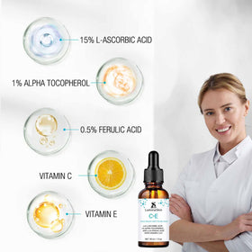 LuminaSkin dropper detail with serum bead, highlights precise, mess-free application