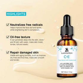 LuminaSkin serum texture on hand, displays lightweight absorption and non-greasy feel