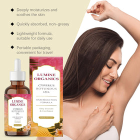 Lumine Organics oil texture pouring to display lightweight absorbent consistency