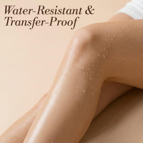 LUMINESS before and after leg split showing tattoo concealment benefit