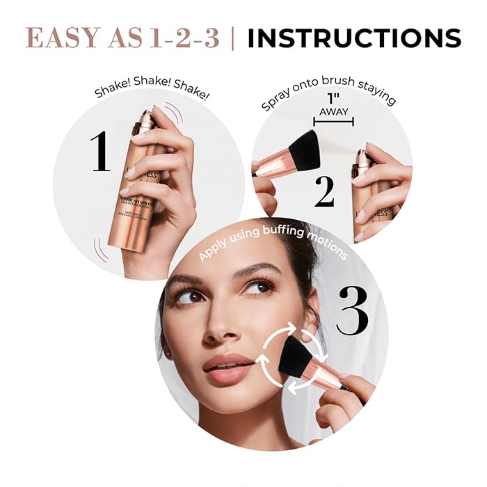 LUMINESS brush applying foundation on cheek for seamless finish