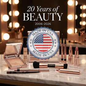 LUMINESS lifestyle vanity setting with products styled for everyday routine