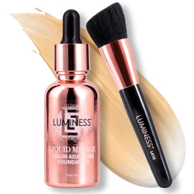 LUMINESS front packaging of Liquid Mirage kit showing components and benefit of all-in-one convenience