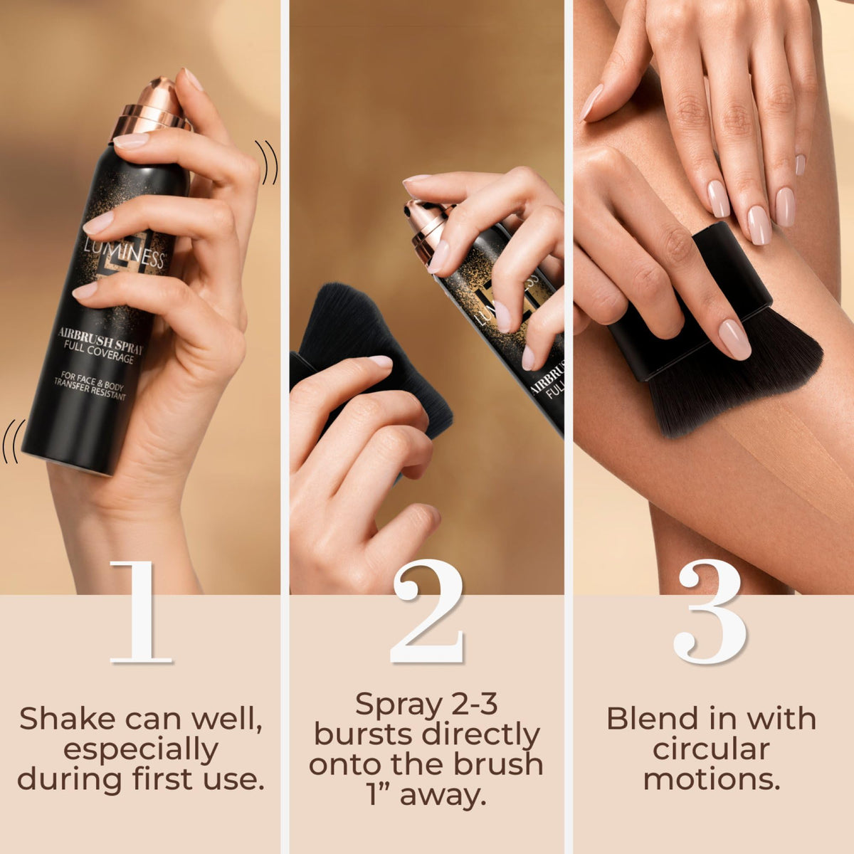 LUMINESS shade range display presenting nine tones to help find the right match