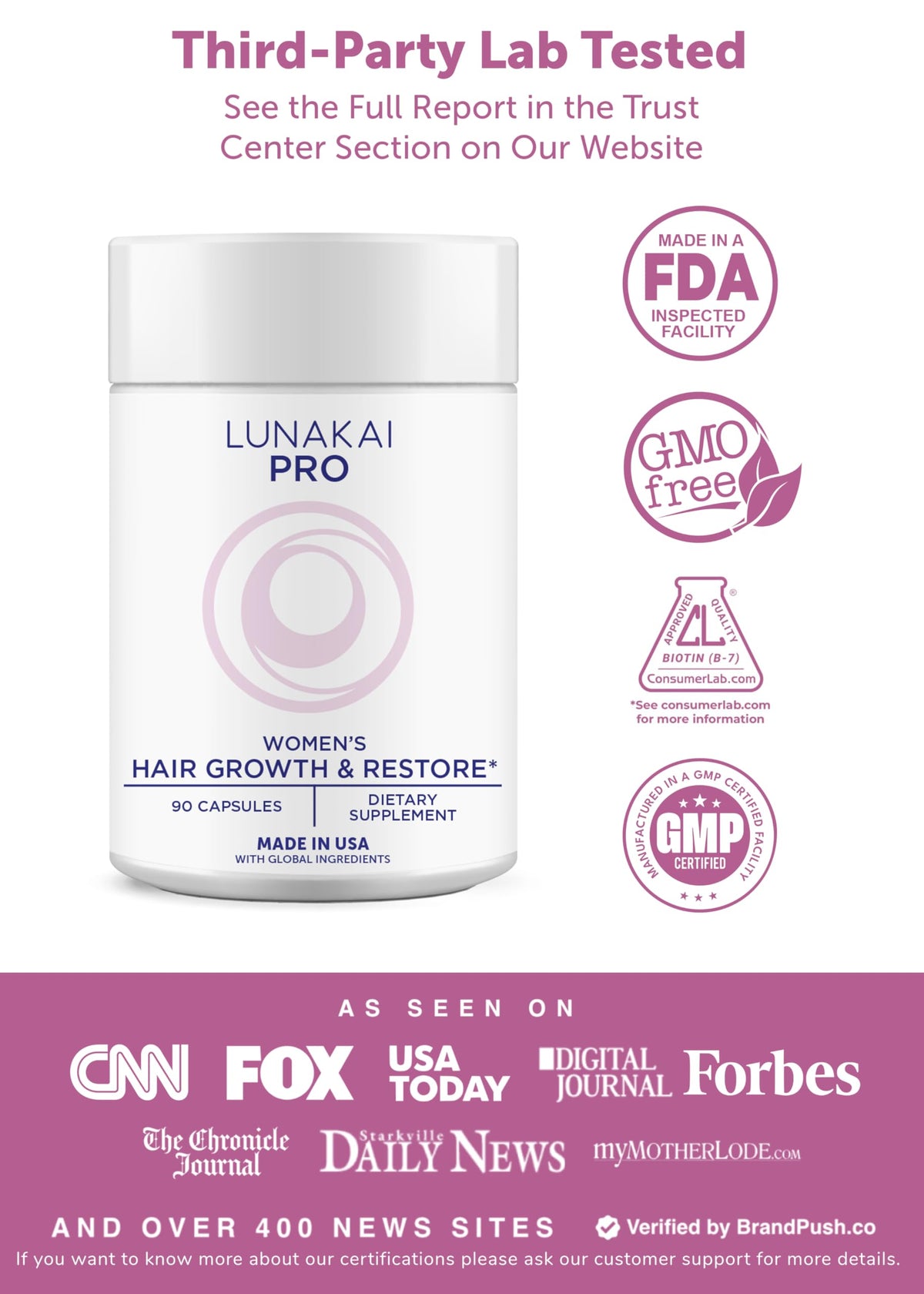 Lunakai capsules close-up highlighting vegetarian capsule texture and fill