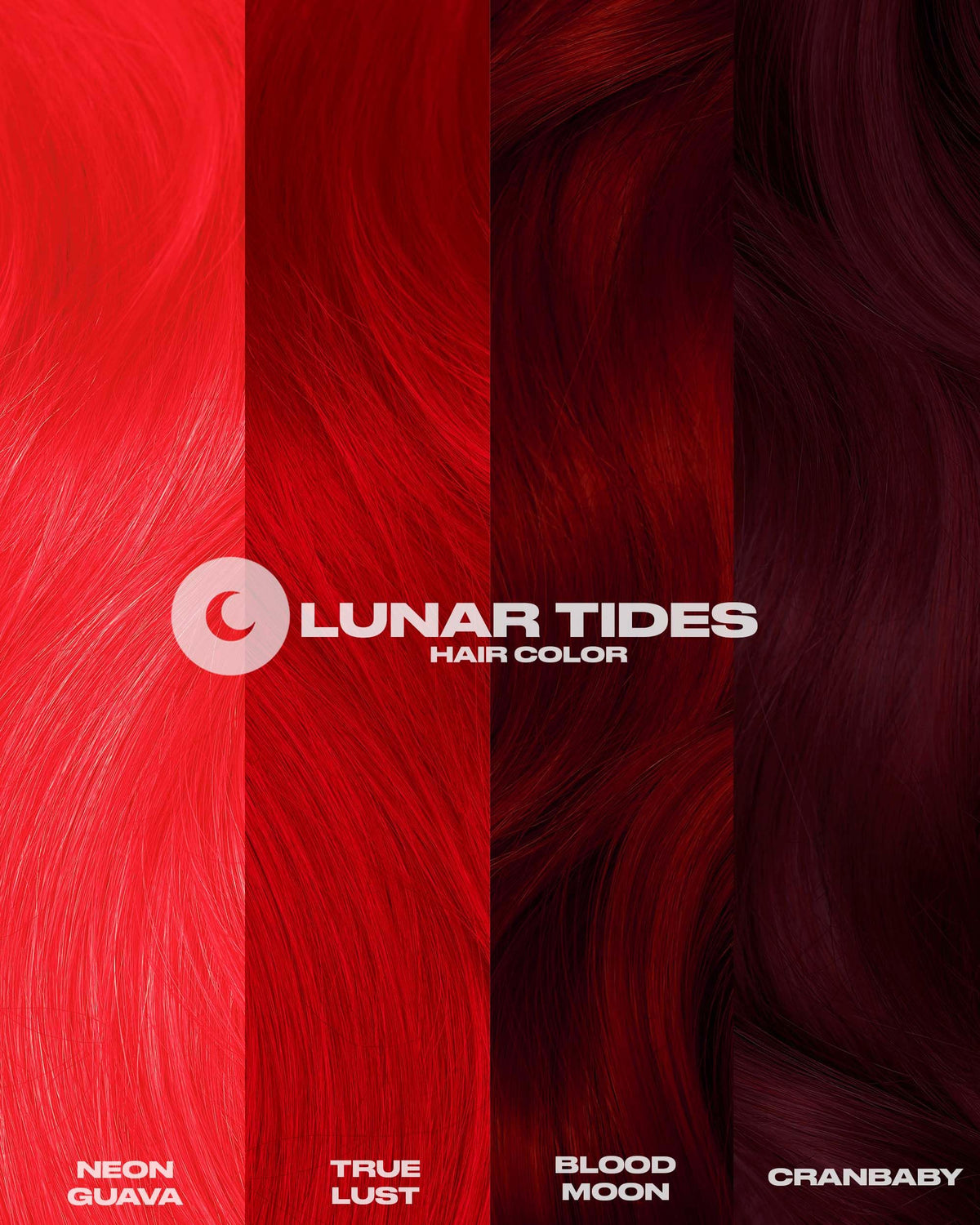 Lunar Tides before and after on bleached hair showing bright payoff