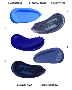 Lunar Tides after-wash shiny blue hair demonstrating conditioned, vibrant finish