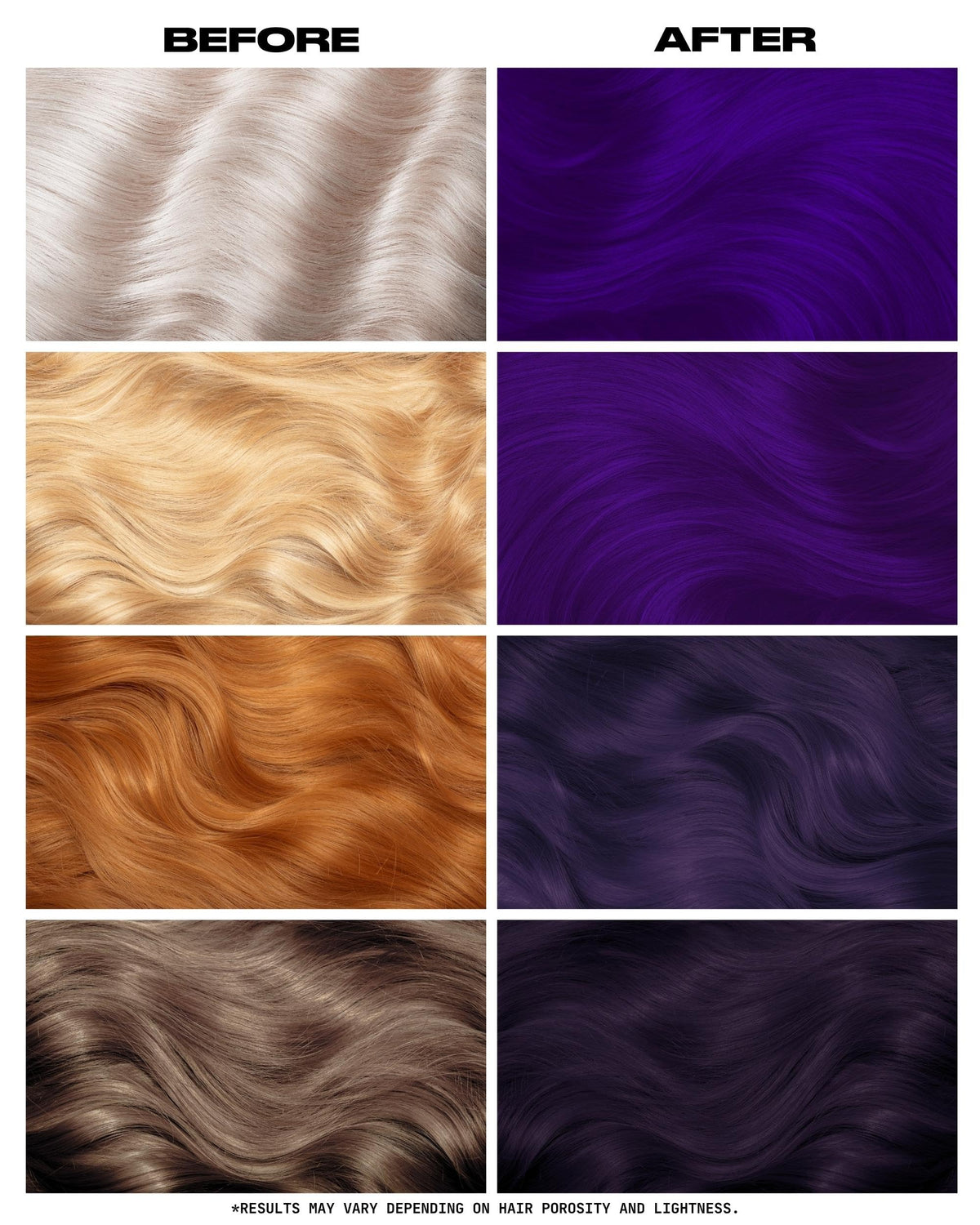 Lunar Tides applied on hair strand swatch displaying violet richness and tone
