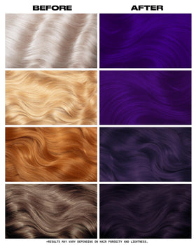 Lunar Tides applied on hair strand swatch displaying violet richness and tone