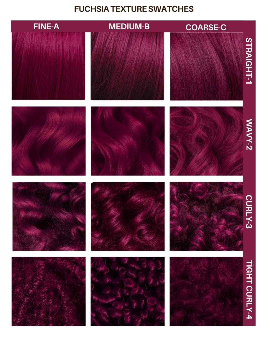 Lunar Tides before and after strand showing vivid fuchsia transformation