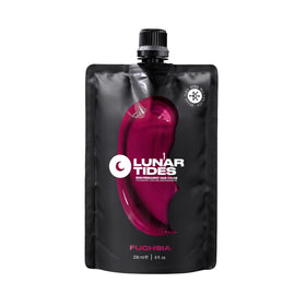 Lunar Tides jar front view showing vibrant fuchsia color and product benefits